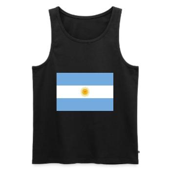 Argentinien Flagge Wappen - Männer Premium Bio Tank Top - Schwarz - Vorne - Michal (187cm)