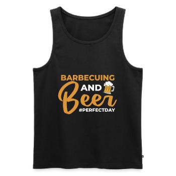 Barbecuing and Beer perfectday Grillen - Männer Premium Bio Tank Top - Schwarz - Vorne - AI Model Male 178 light (178cm)