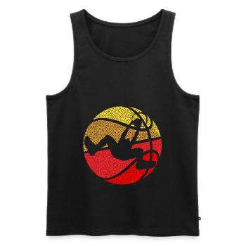 Basketball Vintage Sports T shirt - Men's Premium Organic Tank Top - black - Front - AI Model Male 178 light (178cm)