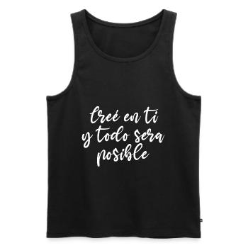 Selbstglaube - Männer Premium Bio Tank Top - Schwarz - Vorne - Michal (187cm)