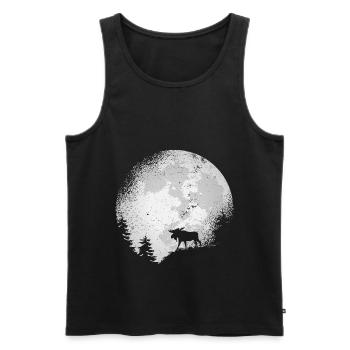 Moose Moose Moose Cow Antlers Full Moon Cadeau - Débardeur bio Premium Homme - noir - Devant - AI Model Male 178 light (178cm)