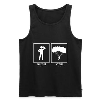 Your Son - My Son - Paragliding Extreme - Men's Premium Organic Tank Top - black - Front - Michal (187cm)