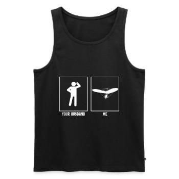 Her husband - I - Paragliding Action Vekt - Men's Premium Organic Tank Top - black - Front - Michal (187cm)