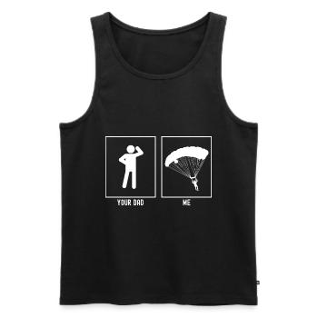 Dein Vater - Ich - Gleitschirmfliegen Landung - Männer Premium Bio Tank Top - Schwarz - Vorne - Michal (187cm)