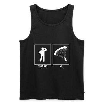 Dein Vater - Ich - Gleitschirm Landung - Männer Premium Bio Tank Top - Schwarz - Vorne - Michal (187cm)