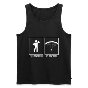 Dein Freund - Mein Freund - Gleitschirmfliegen Rad - Männer Premium Bio Tank Top - Schwarz - Vorne - Michal (187cm)