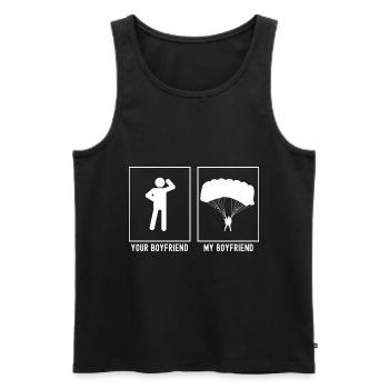 Your Friend - My Friend - Paragliding Per - Men's Premium Organic Tank Top - black - Front - Michal (187cm)