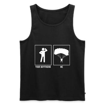 Your friend - Me - Paragliding Front - Men's Premium Organic Tank Top - black - Front - AI Model Male 178 light (178cm)