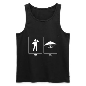 You - Me - Gliding Front View - Men's Premium Organic Tank Top - black - Front - AI Model Male 178 light (178cm)