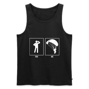 Du - Ich - Gleitschirmfliegen Cartoon - Männer Premium Bio Tank Top - Schwarz - Vorne - Michal (187cm)
