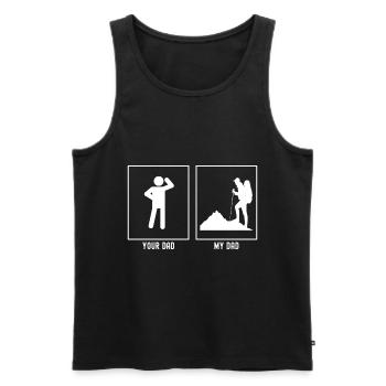 Dein Vater - Mein Vater - Wandernder Berg - Männer Premium Bio Tank Top - Schwarz - Vorne - Michal (187cm)