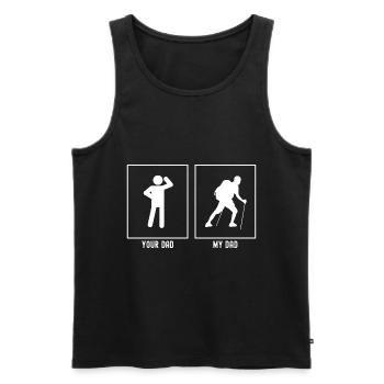 Dein Vater - Mein Vater - Schwieriges Wandern - Männer Premium Bio Tank Top - Schwarz - Vorne - Michal (187cm)