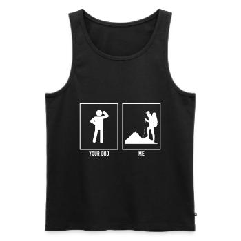 Dein Vater - Ich - Solo Wandern - Männer Premium Bio Tank Top - Schwarz - Vorne - Michal (187cm)