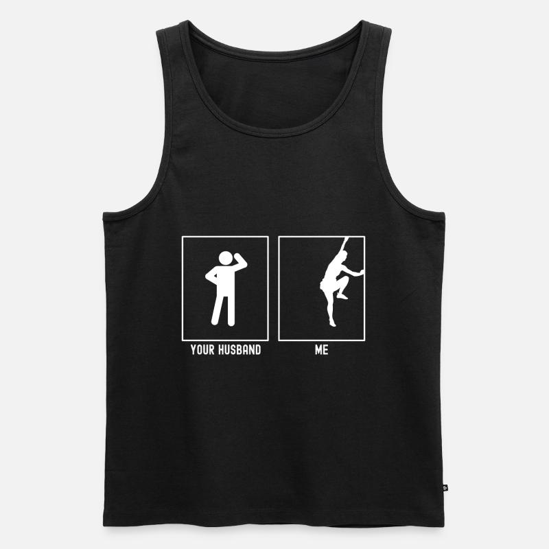 Ihr Mann - Ich - Klettern Extrem - Männer Premium Bio Tank Top - Schwarz