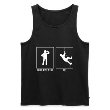 Your friend - me - Climbing the wall - Men's Premium Organic Tank Top - black - Front - Michal (187cm)