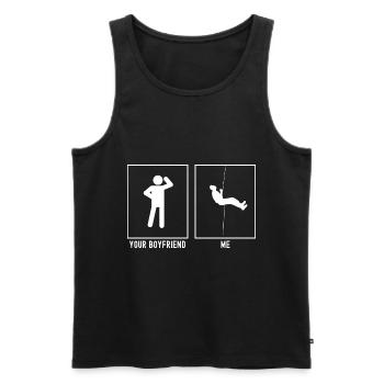 Votre ami - moi - Escalade Rappel - Débardeur bio Premium Homme - noir - Devant - AI Model Male 178 light (178cm)