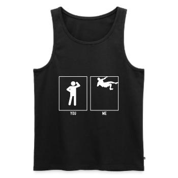 You - Me - Climbing Top Dangerous - Men's Premium Organic Tank Top - black - Front - Michal (187cm)