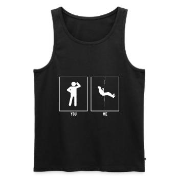 You - I - Climbing Abseiling above - Men's Premium Organic Tank Top - black - Front - Michal (187cm)