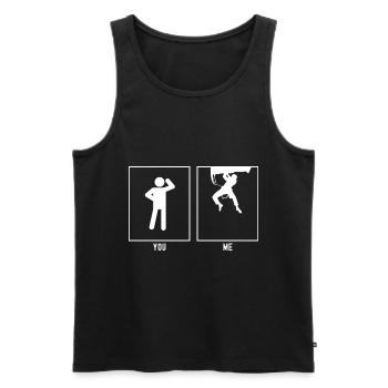 Du - Ich - Klettern Extrem - Männer Premium Bio Tank Top - Schwarz - Vorne - AI Model Male 178 light (178cm)