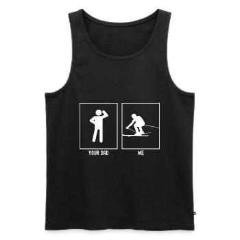 Dein Vater - Ich - Skifahren Sport - Männer Premium Bio Tank Top - Schwarz - Vorne - Michal (187cm)