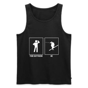 Votre ami - moi - Skiing Extreme trick - Débardeur bio Premium Homme - noir - Devant - AI Model Male 178 light (178cm)
