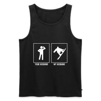 Ihr Ehemann - Mein Ehemann - Radikaler Snowboard-S - Männer Premium Bio Tank Top - Schwarz - Vorne - AI Model Male 178 light (178cm)