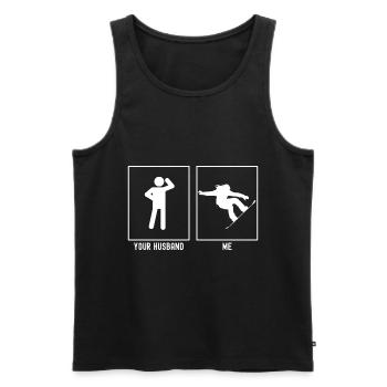 Ihr Ehemann - Ich - Snowboarding Sprung - Männer Premium Bio Tank Top - Schwarz - Vorne - Michal (187cm)