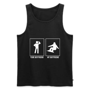 Votre ami - Mon ami - Snowboarding Turn - Débardeur bio Premium Homme - noir - Devant - Michal (187cm)