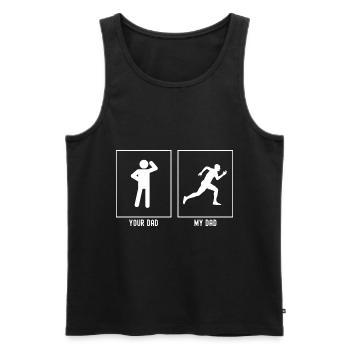 Dein Vater - Mein Vater - Laufender Mann - Männer Premium Bio Tank Top - Schwarz - Vorne - Michal (187cm)