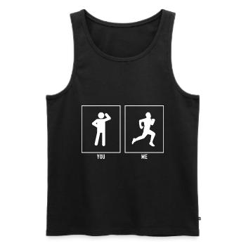U - I - Run Vector - Débardeur bio Premium Homme - noir - Devant - Michal (187cm)