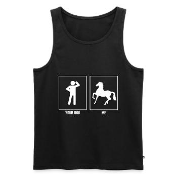 Ton Papa - Moi - Cheval à allure - Débardeur bio Premium Homme - noir - Devant - AI Model Male 178 light (178cm)