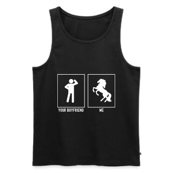 Your friend - me - horse standing on two legs - Men's Premium Organic Tank Top - black - Front - AI Model Male 178 light (178cm)