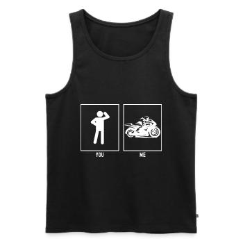 You - Me - Motorcycle Professional - Men's Premium Organic Tank Top - black - Front - AI Model Male 178 light (178cm)