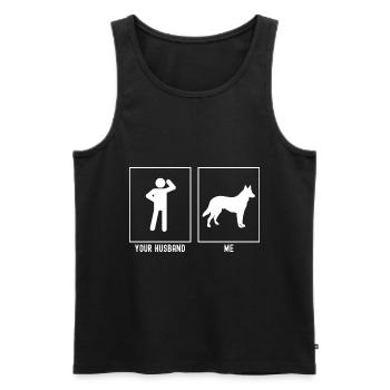Your husband - me - dog stand - Men's Premium Organic Tank Top - black - Front - Michal (187cm)