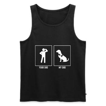 Your Father - My Father - Hugging Dog - Men's Premium Organic Tank Top - black - Front - AI Model Male 178 light (178cm)