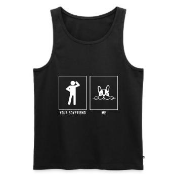 Votre ami - Moi - Yeux de chiot de chien - Débardeur bio Premium Homme - noir - Devant - Michal (187cm)