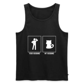 Ihr Ehemann - Mein Ehemann - Kitty-Katze - Männer Premium Bio Tank Top - Schwarz - Vorne - Michal (187cm)