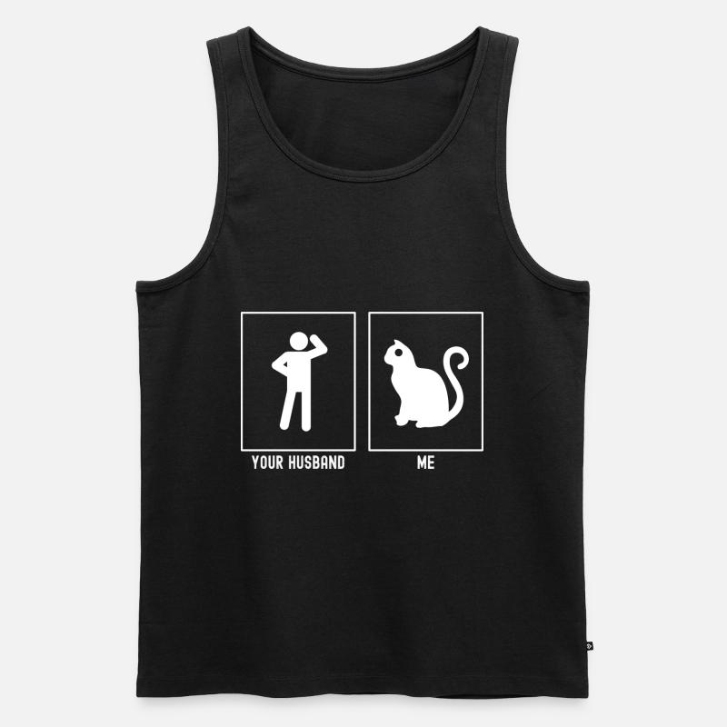 Ihr Ehemann - Ich - Katze Illustration - Männer Premium Bio Tank Top - Schwarz