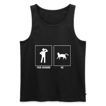 Your husband - me - cat gait - Men's Premium Organic Tank Top - black - Front - Michal (187cm)
