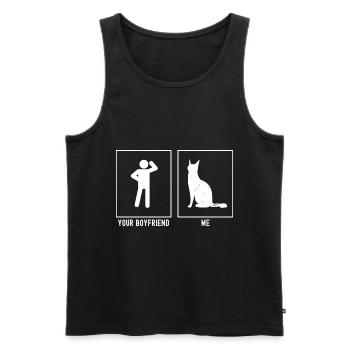 Votre ami - moi - Chat patient - Débardeur bio Premium Homme - noir - Devant - Michal (187cm)