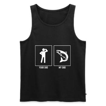 Your Father - My Father - Fishing Illustration - Men's Premium Organic Tank Top - black - Front - AI Model Male 178 light (178cm)