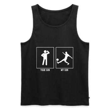 Ihr Sohn - Mein Sohn - Fußballer Jonglieren - Männer Premium Bio Tank Top - Schwarz - Vorne - Michal (187cm)