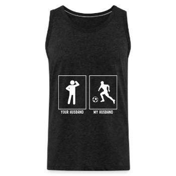 Ihr Ehemann - Mein Ehemann - Profi-Fußballer - Männer Premium Bio Tank Top - Anthrazit - Vorne - Alexander (188cm)