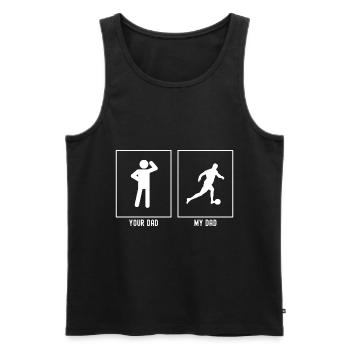 Your Father - My Father - Soccer Player Kick Illu - Men's Premium Organic Tank Top - black - Front - AI Model Male 178 light (178cm)