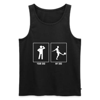 Your Father - My Father - Soccer Juggling - Men's Premium Organic Tank Top - black - Front - AI Model Male 178 light (178cm)