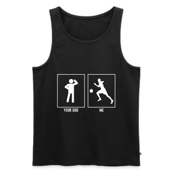 Dein Vater - Ich - Bereit zum Schlagen - Männer Premium Bio Tank Top - Schwarz - Vorne - Michal (187cm)