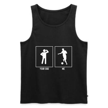 Your Father - Me - Let's Play Football - Men's Premium Organic Tank Top - black - Front - AI Model Male 178 light (178cm)