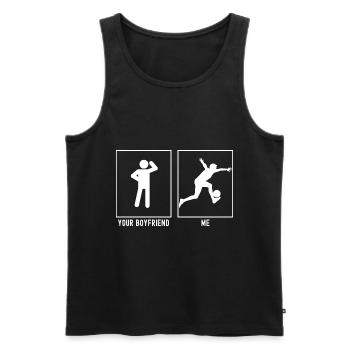 Your Friend - Me - Football Kicking - Men's Premium Organic Tank Top - black - Front - AI Model Male 178 light (178cm)