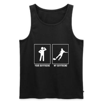 Your Friend - My Friend - Awesome Soccer Kick - Men's Premium Organic Tank Top - black - Front - AI Model Male 178 light (178cm)