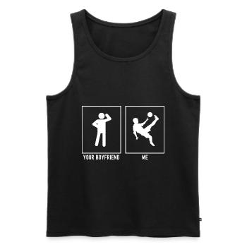 Your Friend - Me - Football Jump Kick - Men's Premium Organic Tank Top - black - Front - AI Model Male 178 light (178cm)